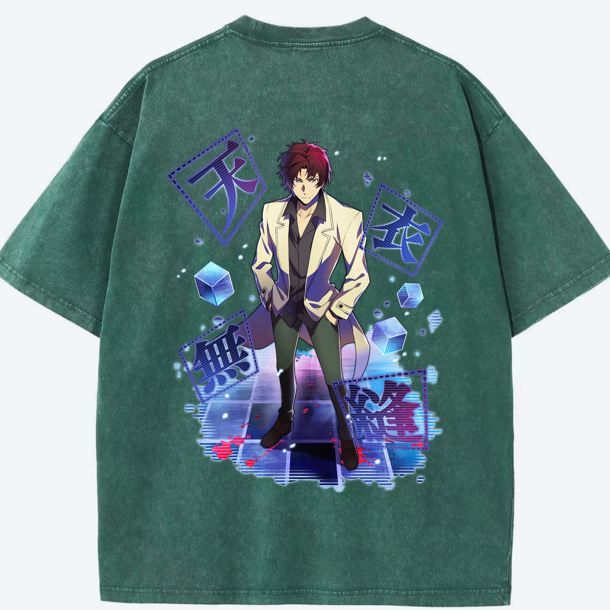 （画像用） 文豪ストレイドッグス Bungo Stray Dogs 綿100% ヴィンテージ風 半袖Tシャツ（背面プリント）